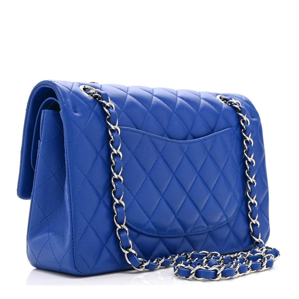 Chanel Lambskin Quilted Medium Double Flap Blue
