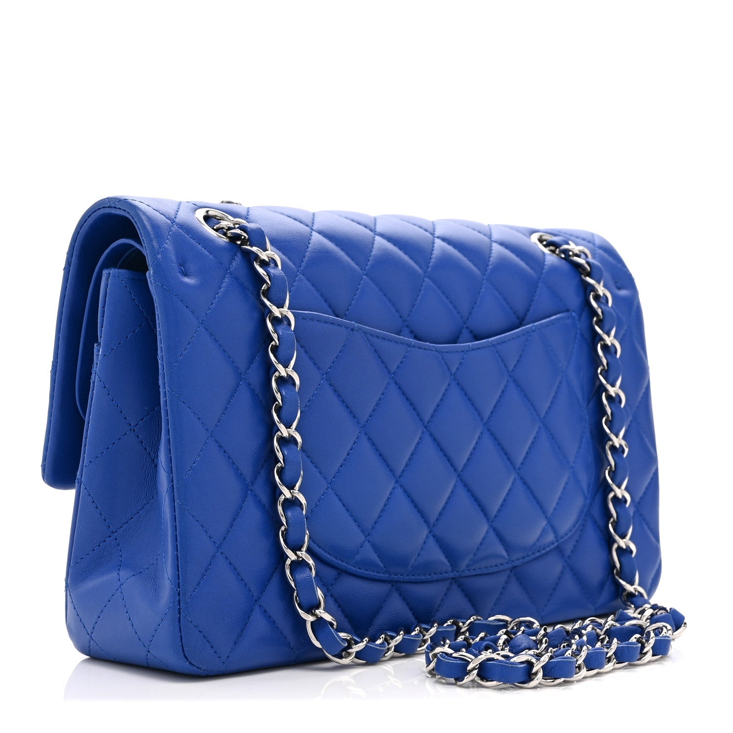 Chanel Lambskin Quilted Medium Double Flap Blue
