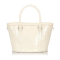 Dior White Patent Leather Oblique Tote Bag Italy