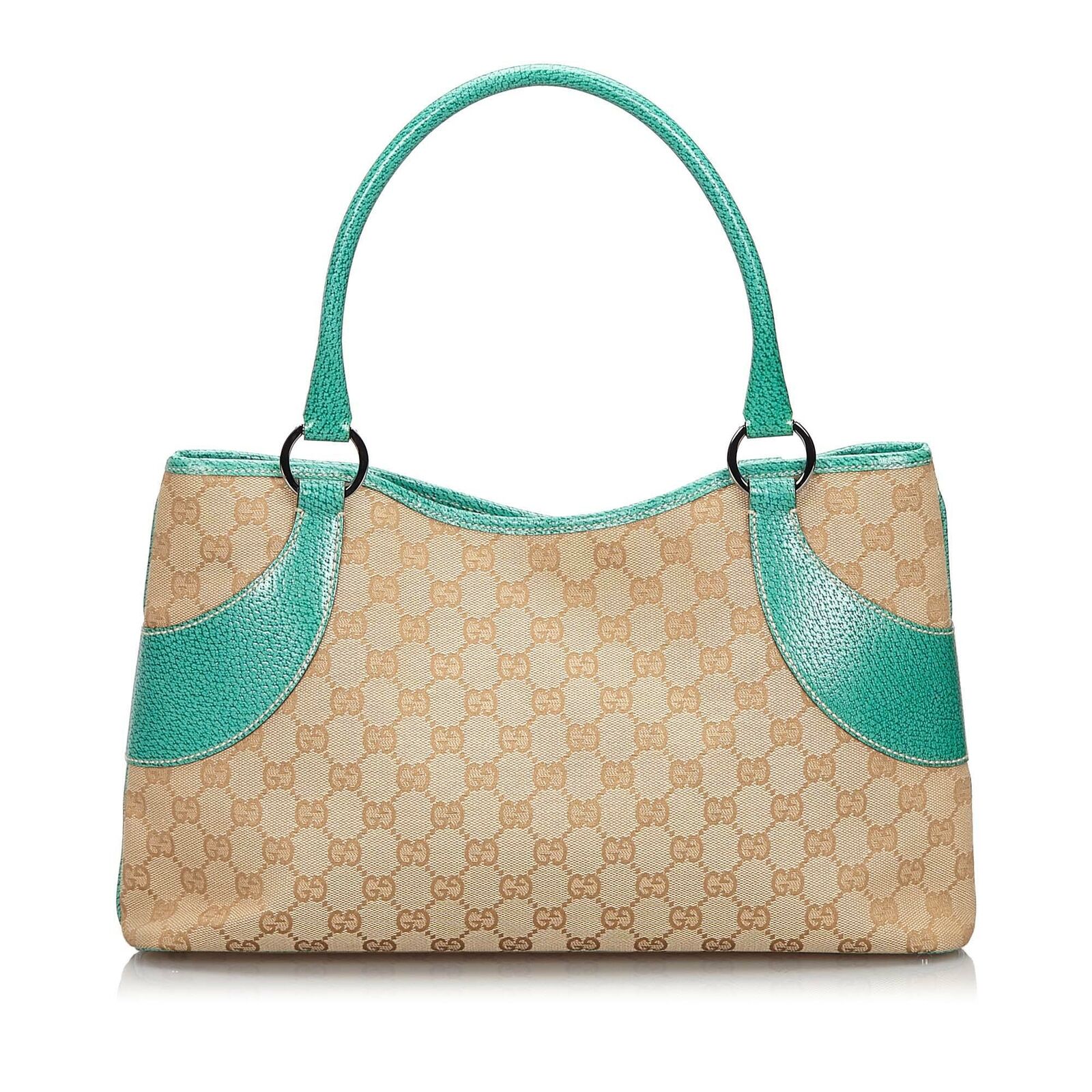 Pre-Loved Gucci Brown Beige Canvas Fabric GG Tote Bag Italy