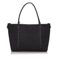 Pre-Loved Gucci Black Canvas Fabric GG Tote Bag Italy