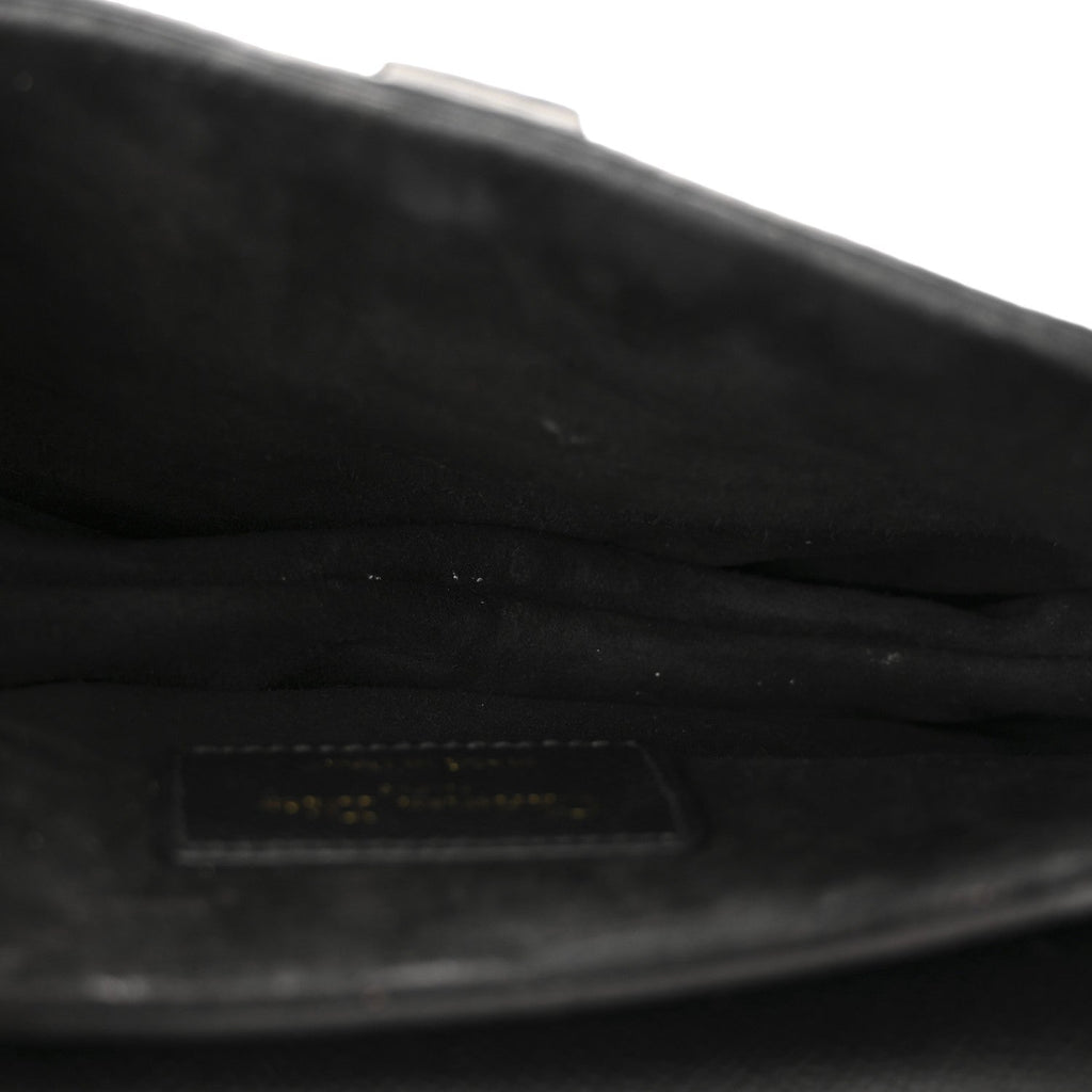 Christian Dior Grained Calfskin Mini Saddle Bag With Strap Black