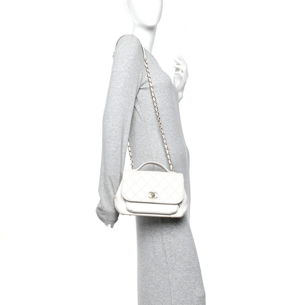 Chanel Caviar Quilted Medium Business Affinity Flap White