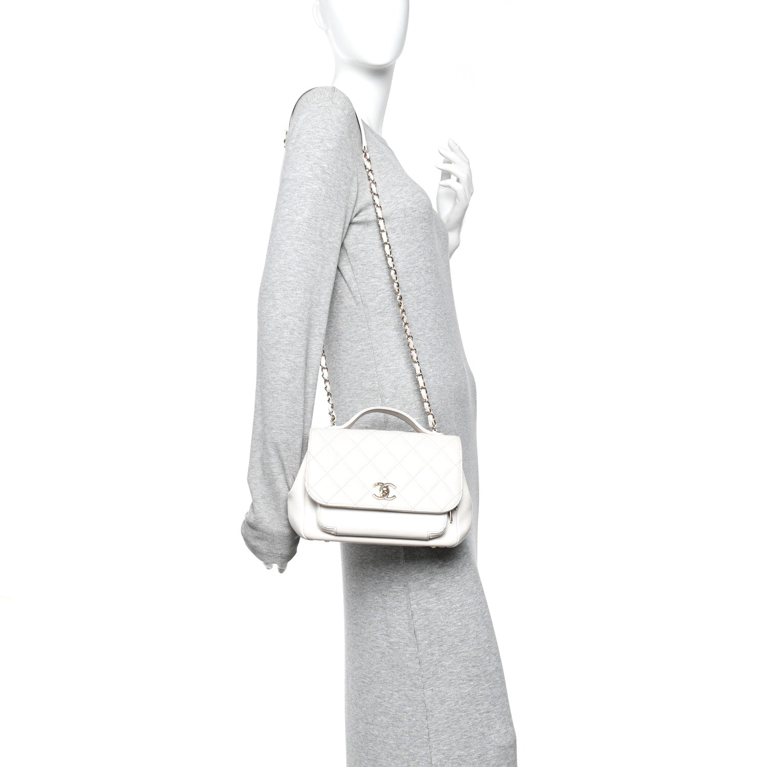 Chanel Caviar Quilted Medium Business Affinity Flap White