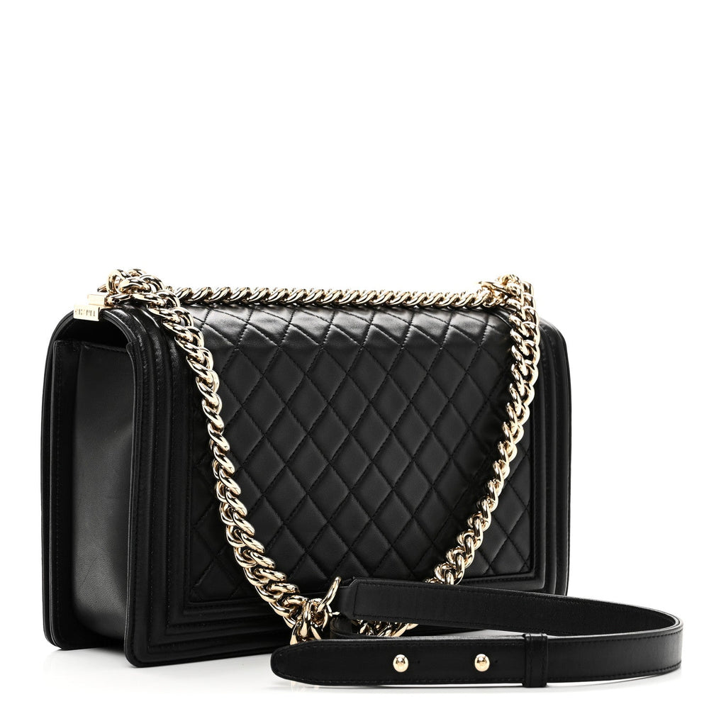 Chanel Lambskin Quilted New Medium Boy Flap Black