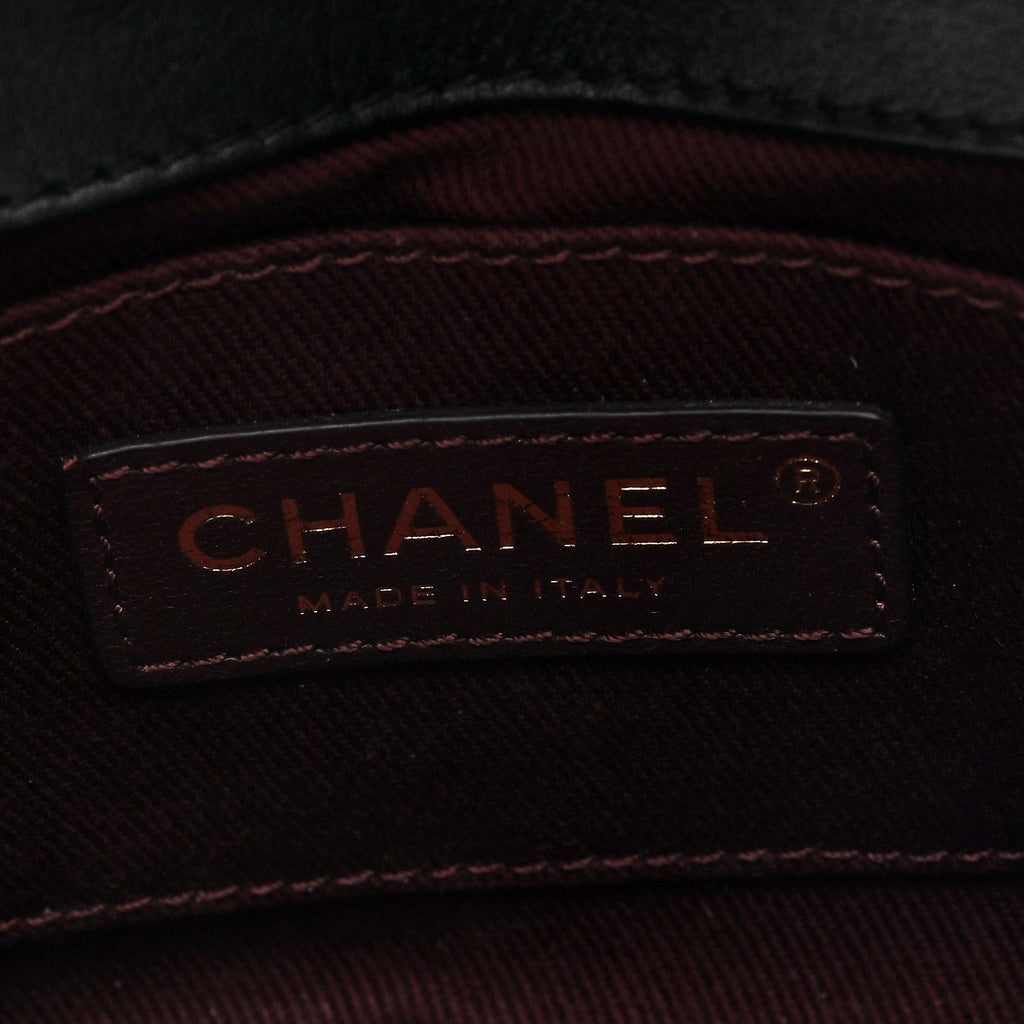 Chanel Calfskin Chevron Stitched Coco Waist Bag Black