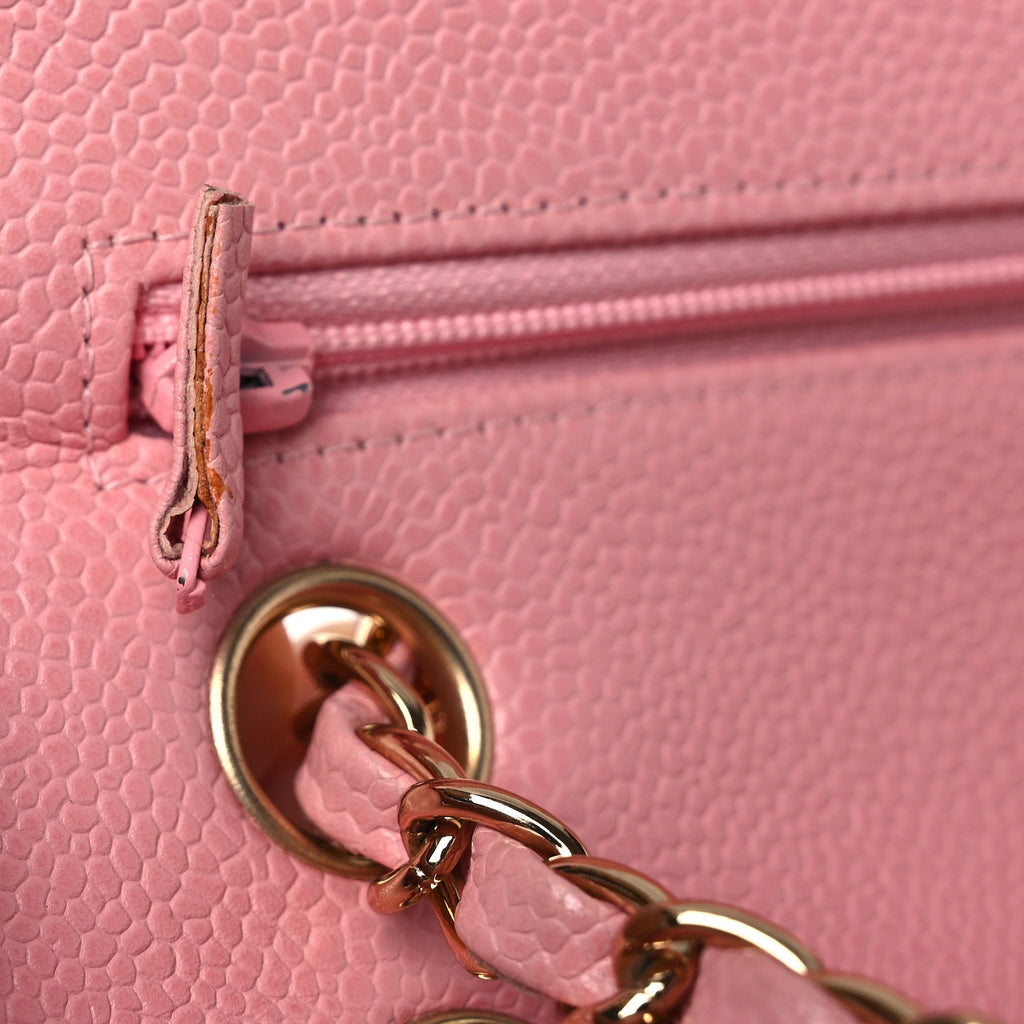 Chanel Caviar Quilted Medium Double Flap Pink