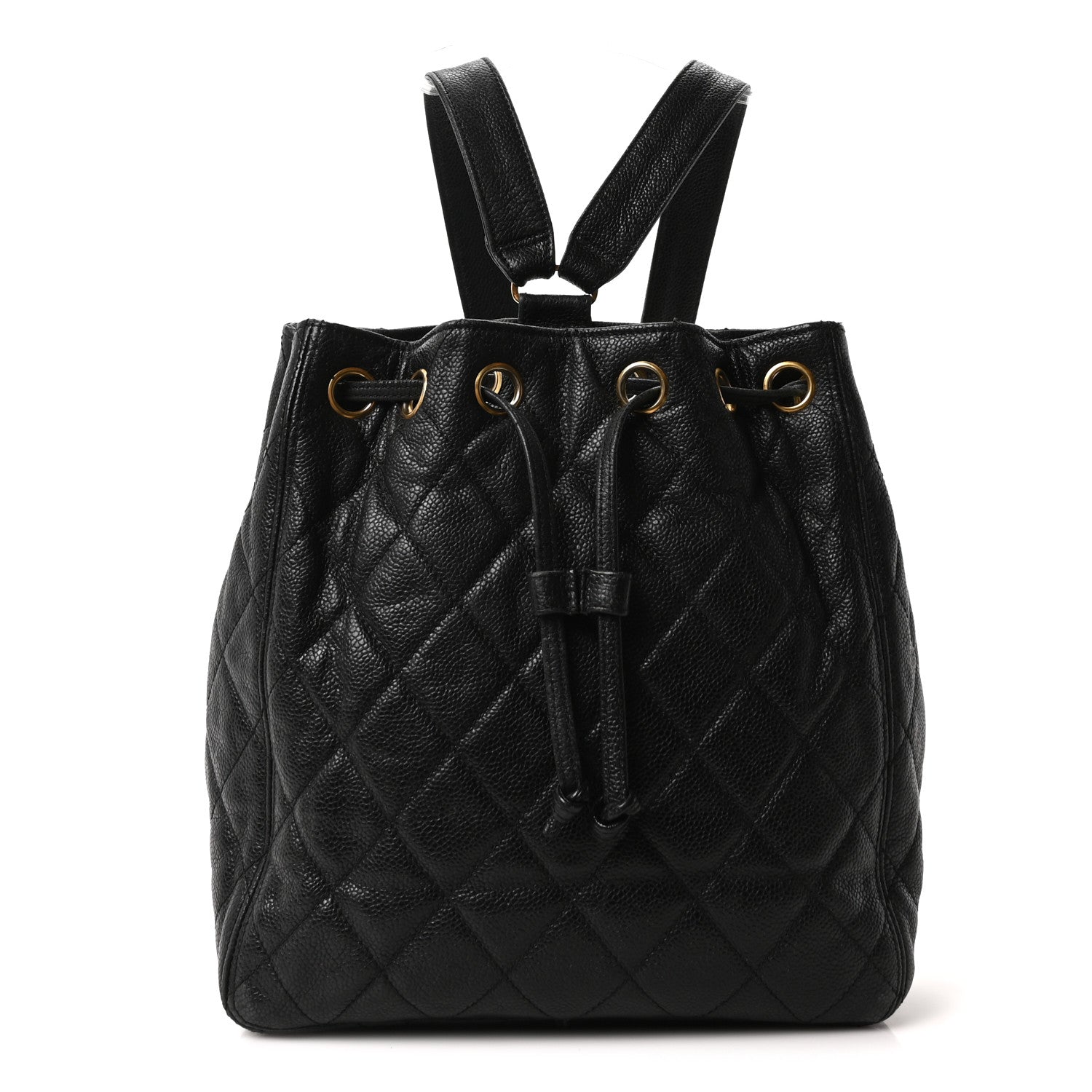 Chanel Caviar Quilted Drawstring Backpack Black