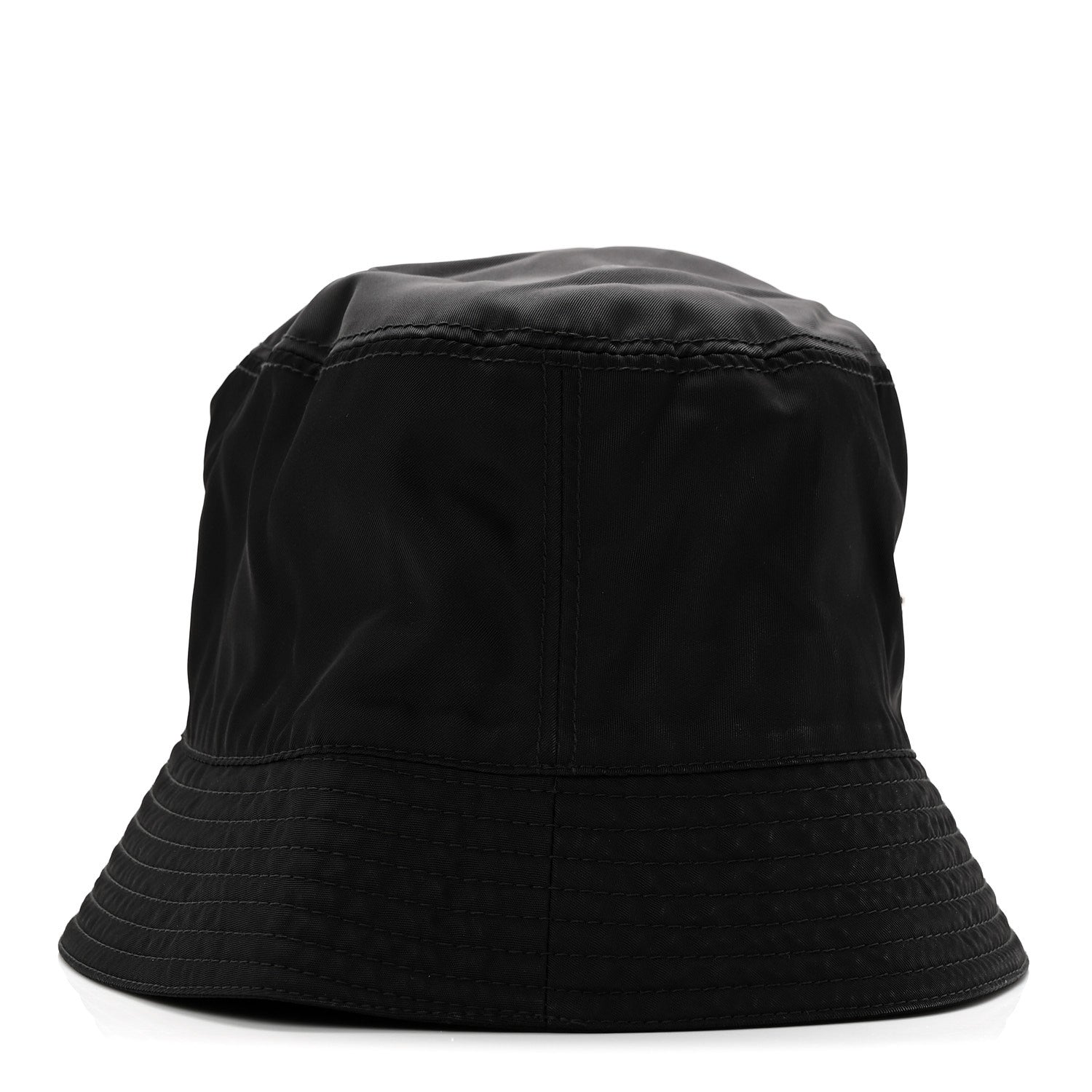 Prada Re-Nylon Metal Triangle Logo Womens Bucket Hat M Black