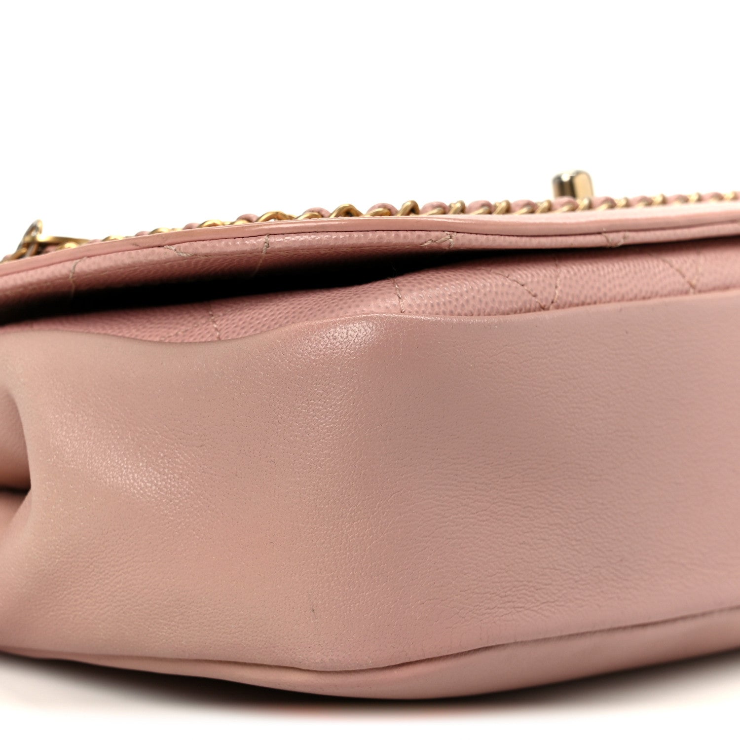 Chanel Lambskin Caviar Lovely Chains Flap Shoulder Bag Pink
