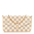 Louis Vuitton Damier Azur Pochette Felicie Chain Wallet Rose Ballerine