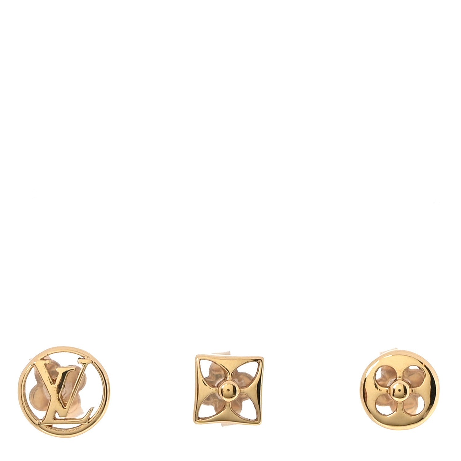 Louis Vuitton Metal Crazy In Lock Earrings Set Gold