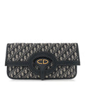 Christian Dior Oblique Fold Over Clutch Blue