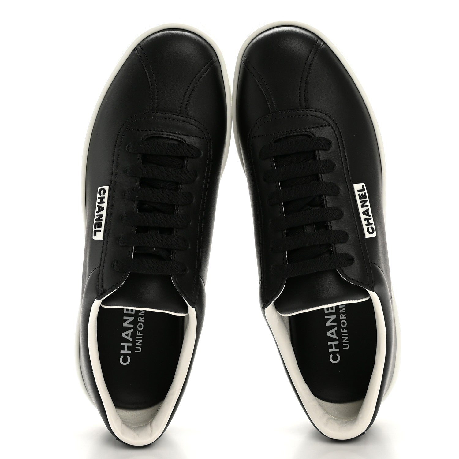 Calfskin CC Womens Sneakers 37.5 Black