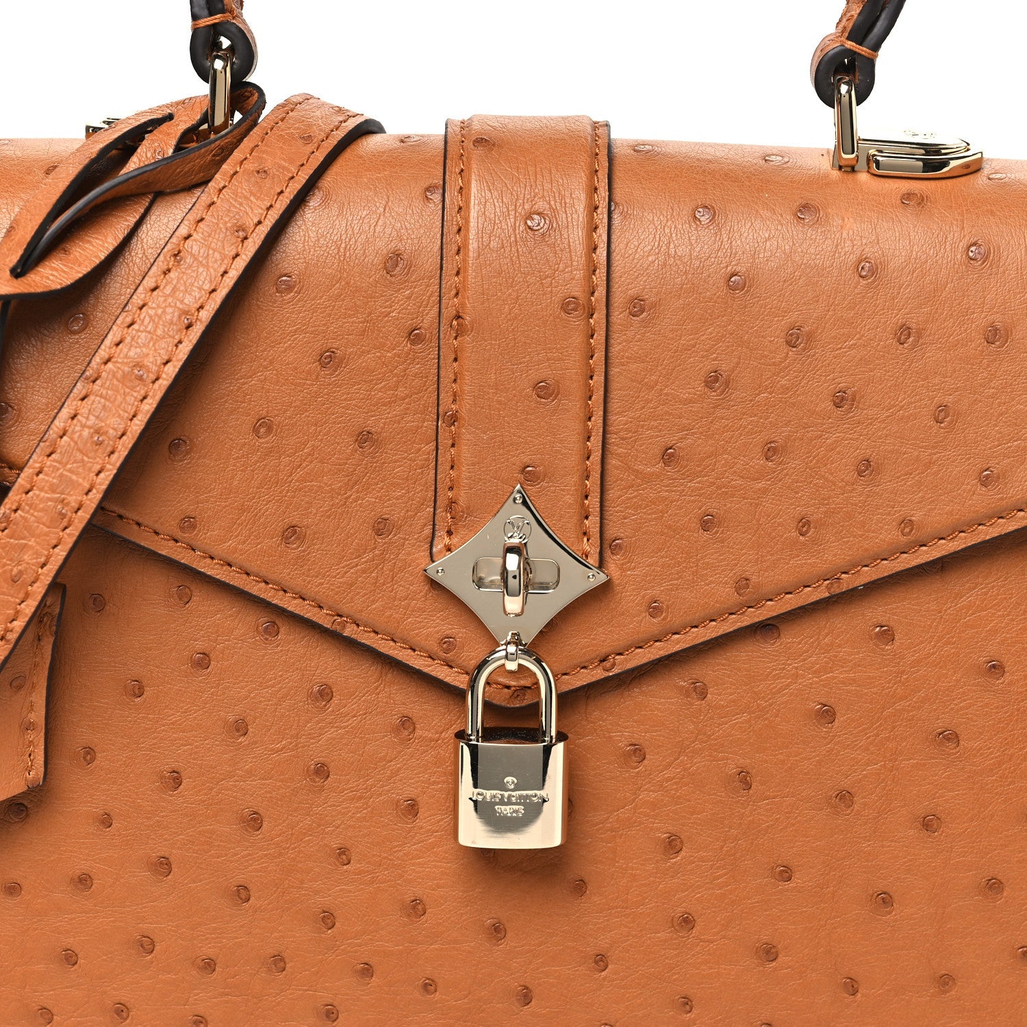 Louis Vuitton Ostrich Rose Des Vents PM Cognac