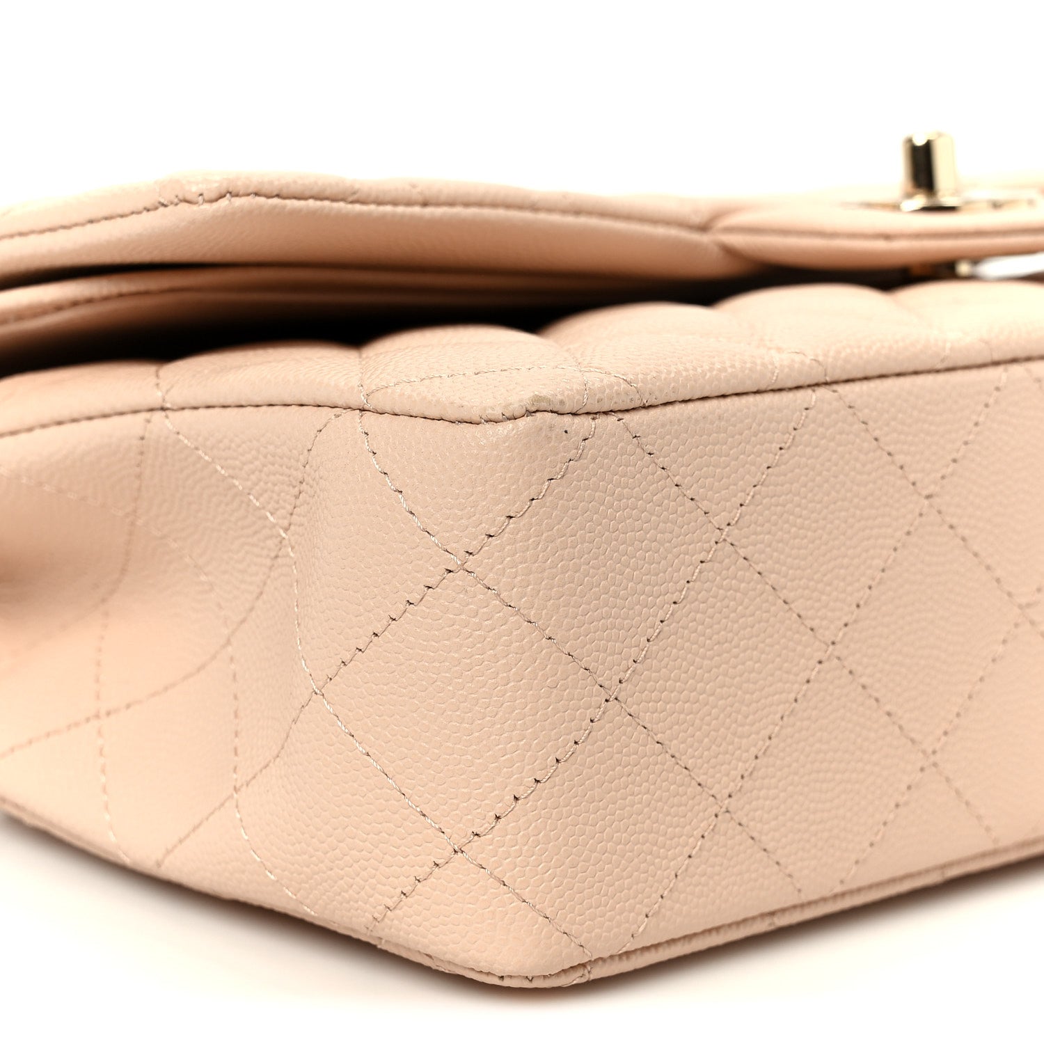Chanel Caviar Quilted Medium Double Flap Light Beige