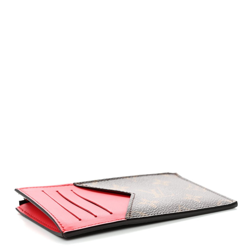 Louis Vuitton Monogram Calfskin Coin Card Holder Red