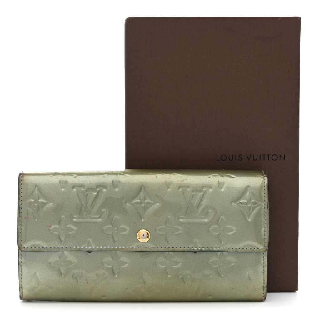 Louis Vuitton Vernis Sarah Wallet Gris Art Deco