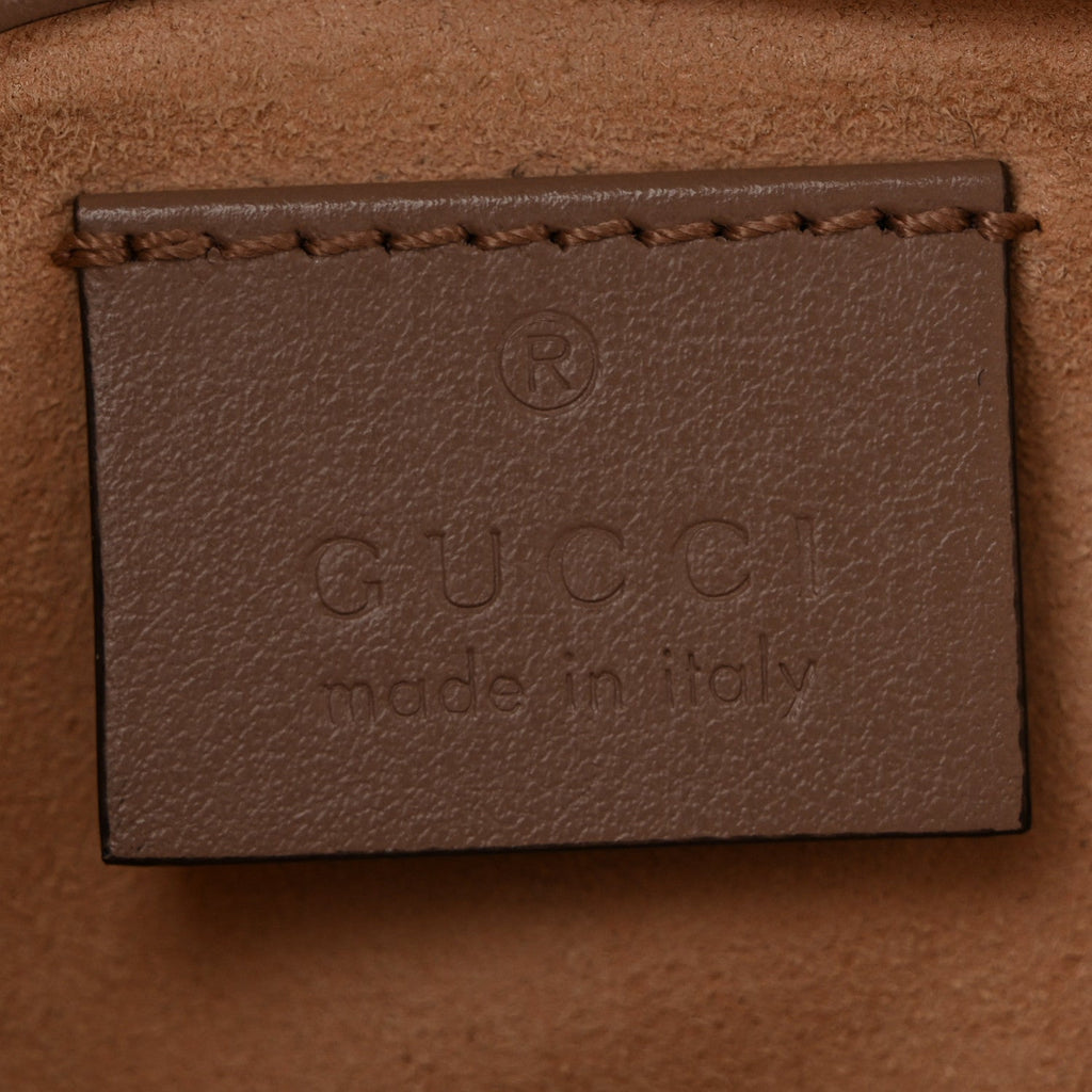 Gucci Calfskin Matelasse Super Mini GG Marmont Shoulder Bag Porcelain Rose