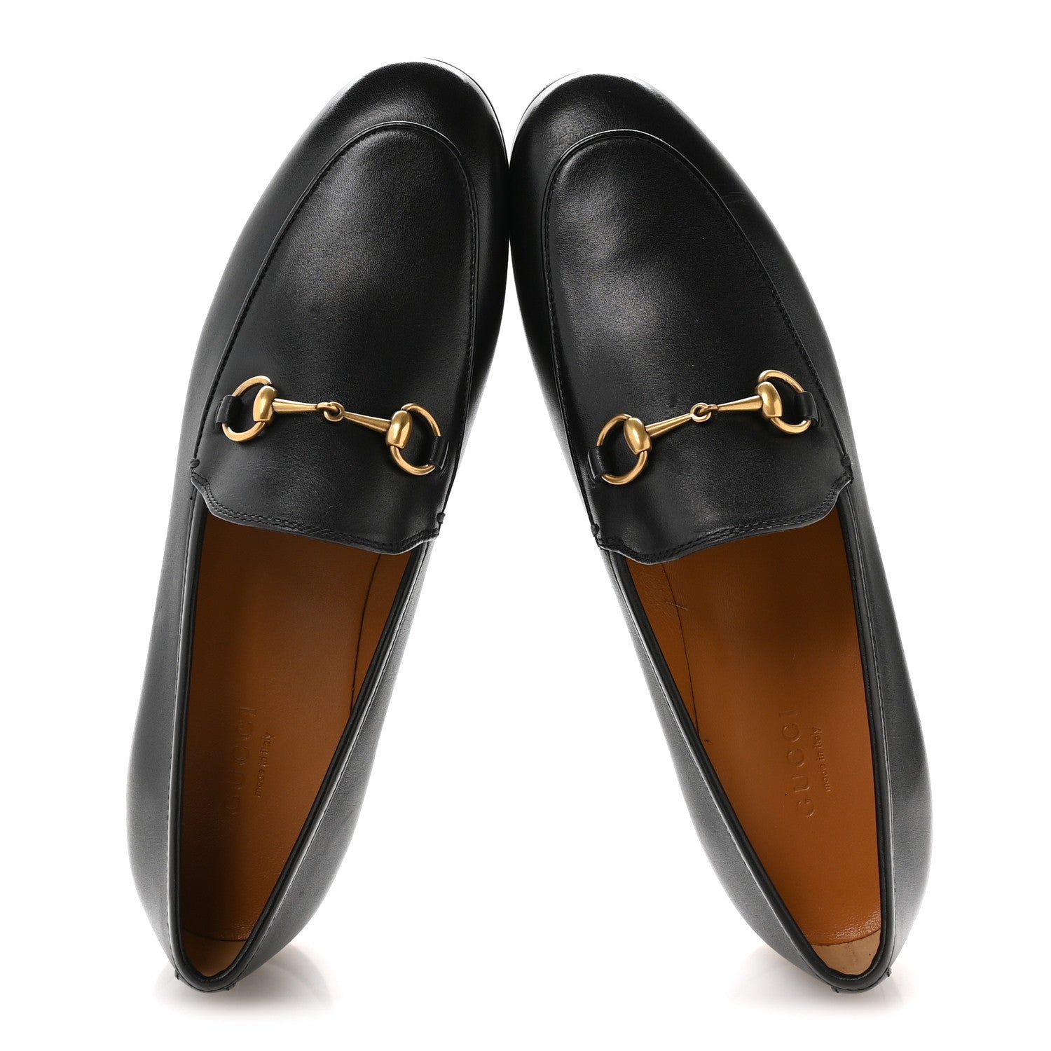 Gucci Calfskin Womens Jordaan Loafers 38.5 Black