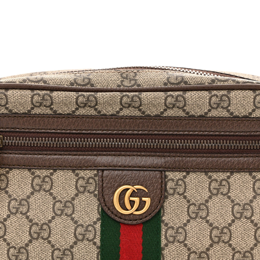 Gucci Soft GG Supreme Monogram Medium Ophidia Belt Bag Dark Brown