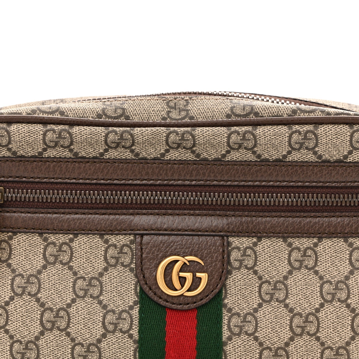 Gucci Soft GG Supreme Monogram Medium Ophidia Belt Bag Dark Brown