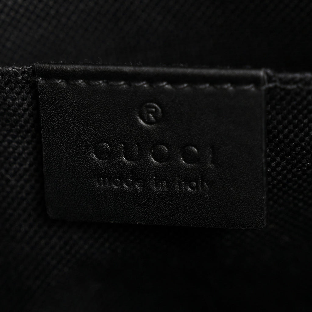 Gucci GG Supreme Monogram Web Small Flat Messenger Bag Black Grey