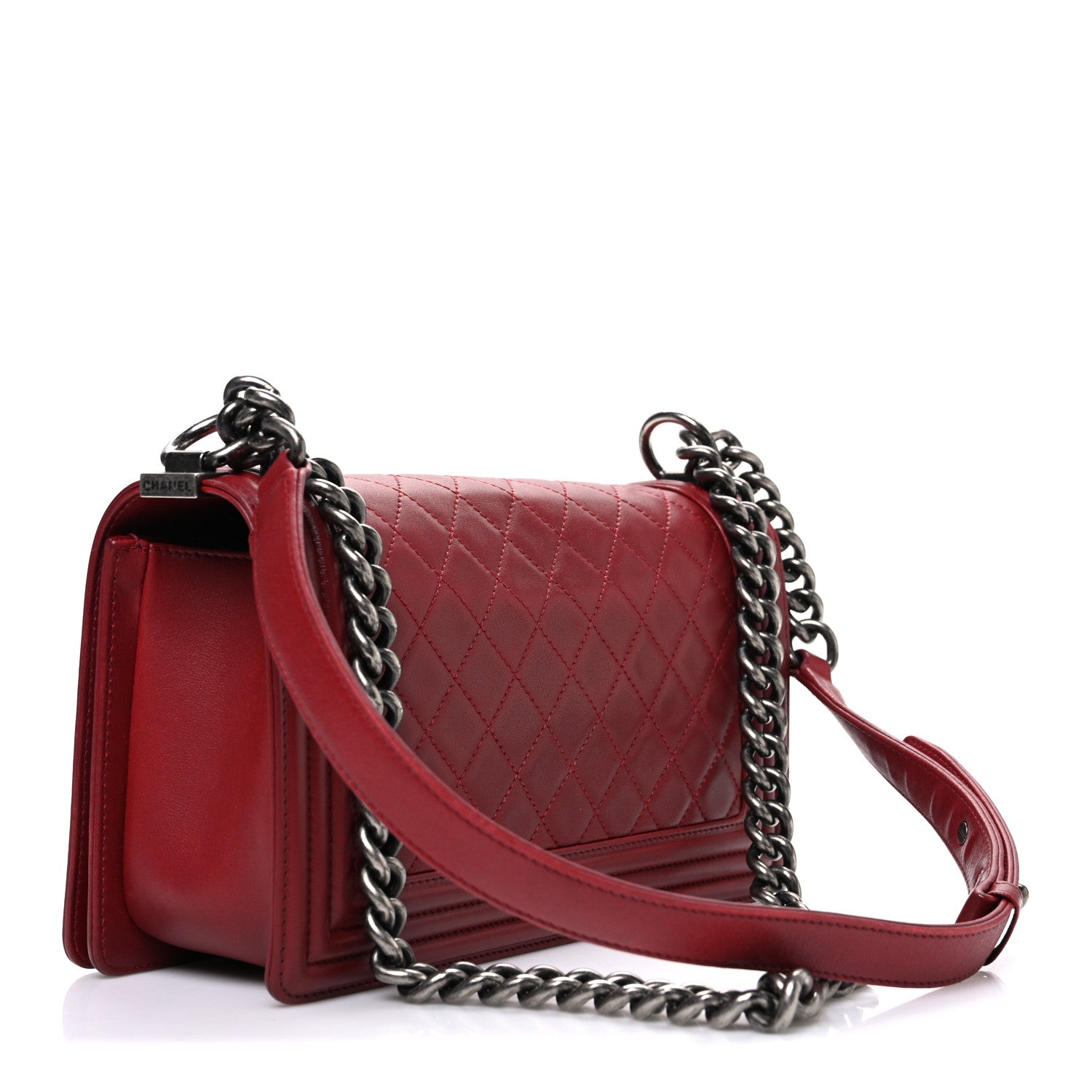 Chanel Lambskin Quilted Medium Boy Flap Red