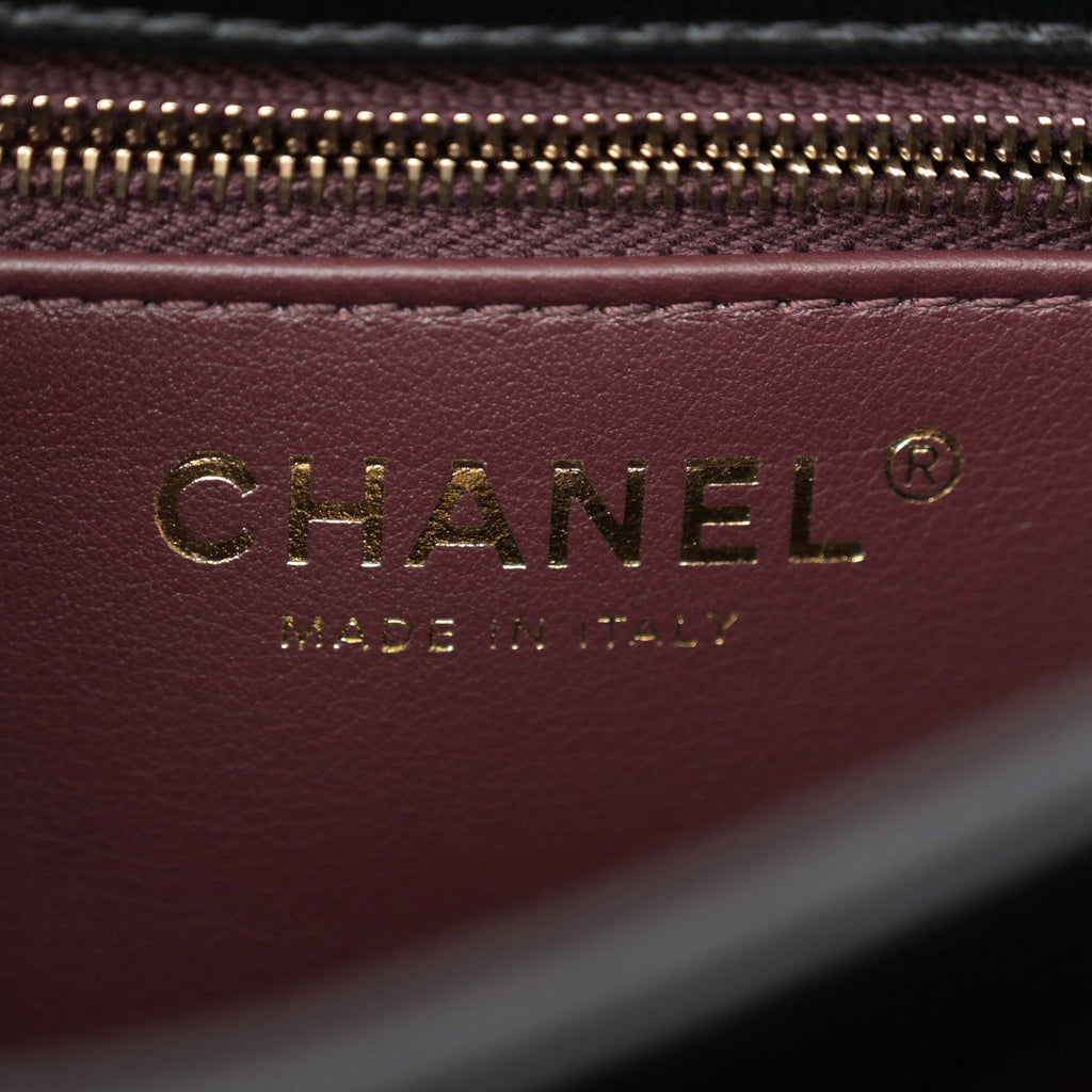Chanel Lambskin Quilted Mini Trendy CC Dual Handle Flap Bag Black