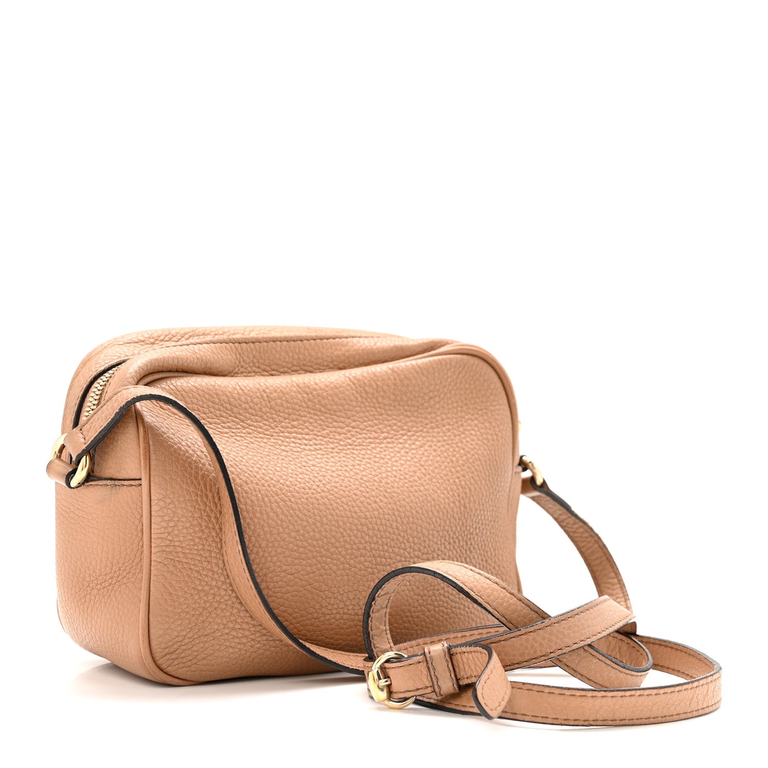 Gucci Pebbled Calfskin Small Soho Disco Bag Camelia