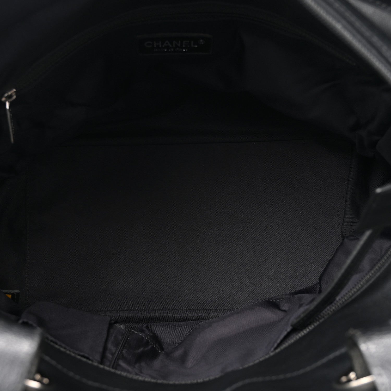 Chanel Coated Canvas Quilted Large Paris Biarritz Tote Black