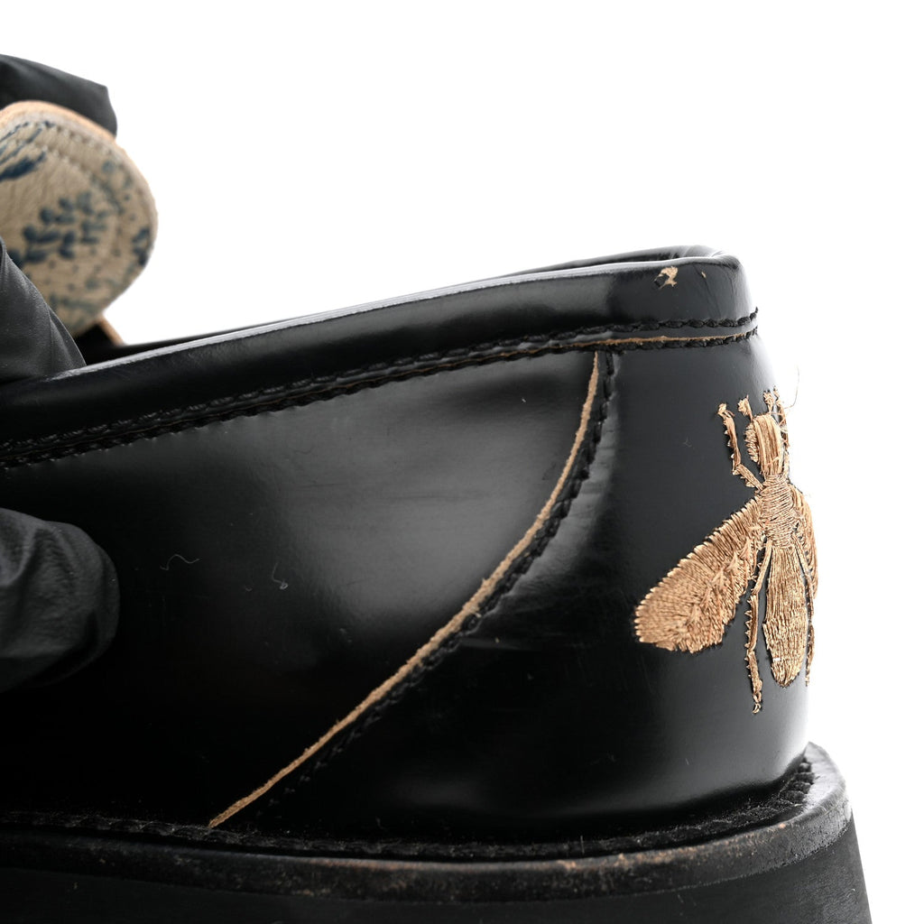 Gucci Cordovan Lux Womens Harald Horsebit 25mm Platform Loafers 38.5 Black