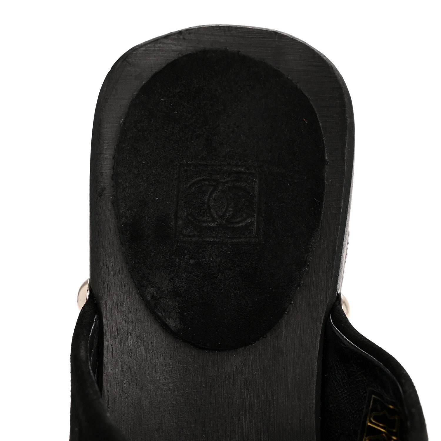 Chanel Suede CC Clogs 37 Black