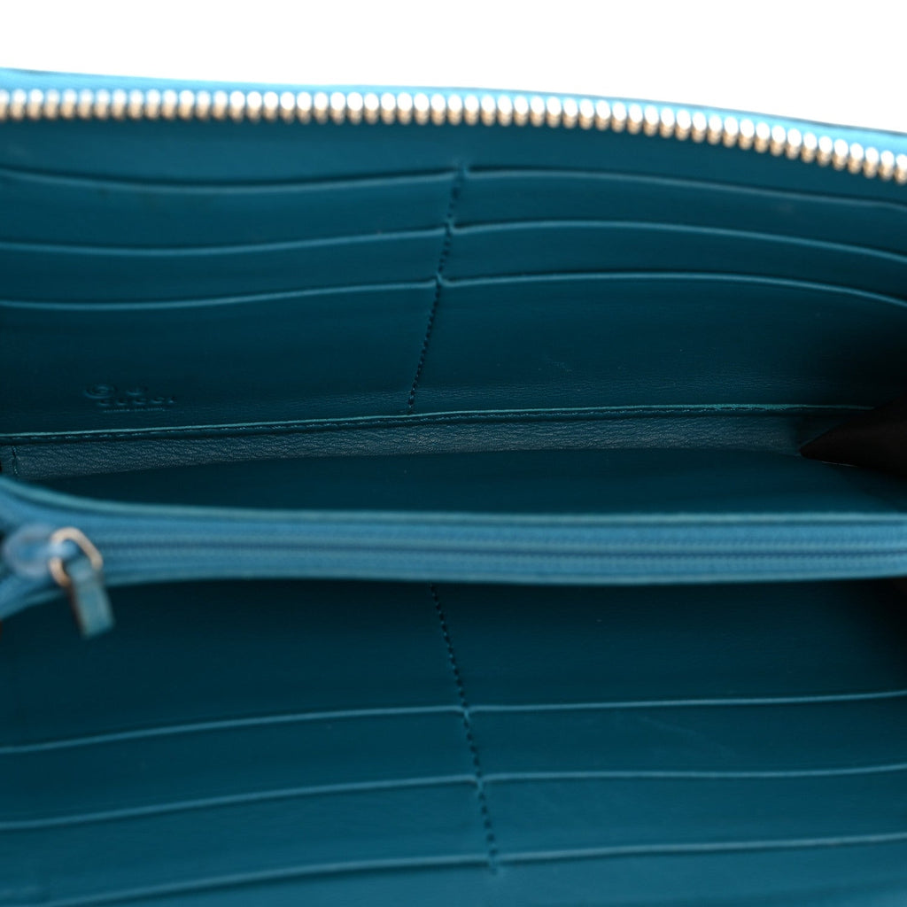 Gucci Microguccissima Zip Around Wallet Deep Cobalt