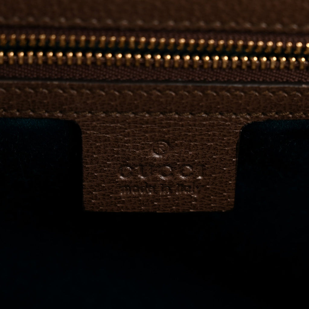 Gucci GG Supreme Monogram Web Medium Ophidia Chain Shoulder Bag Brown