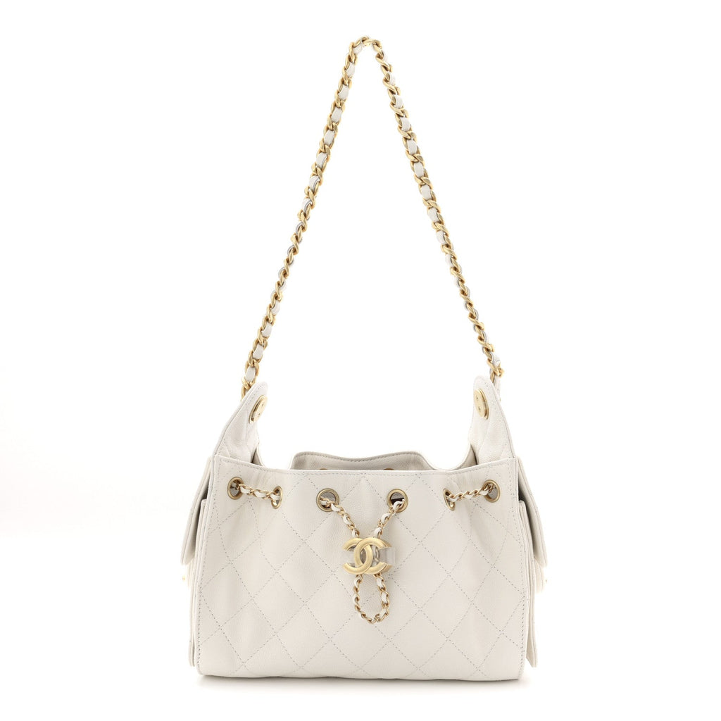 Chanel Caviar Quilted Mini Chanel 25 Handbag White
