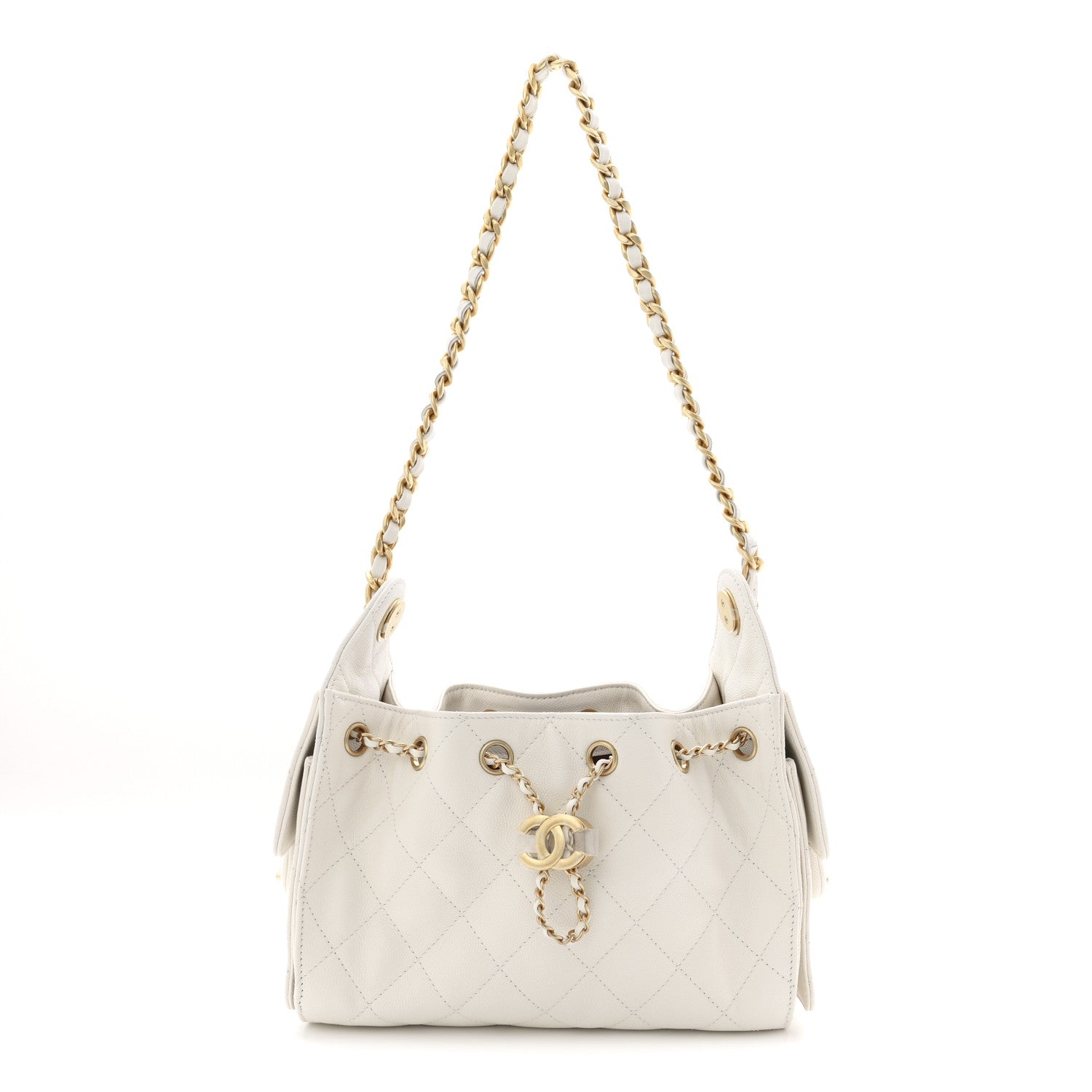 Chanel Caviar Quilted Mini Chanel 25 Handbag White