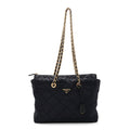 Prada Nylon Tessuto Impuntu Quilted Tote Baltico
