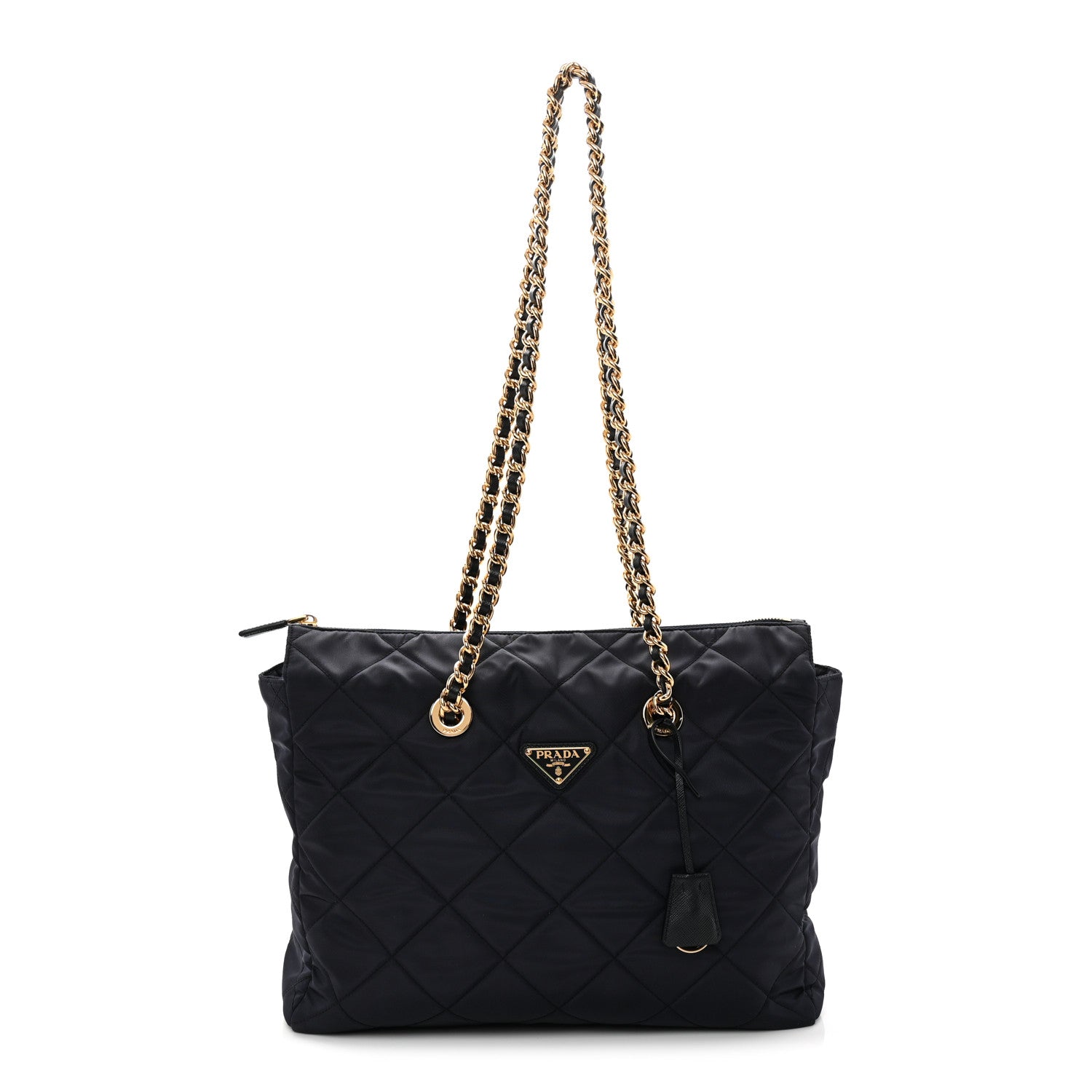 Prada Nylon Tessuto Impuntu Quilted Tote Baltico