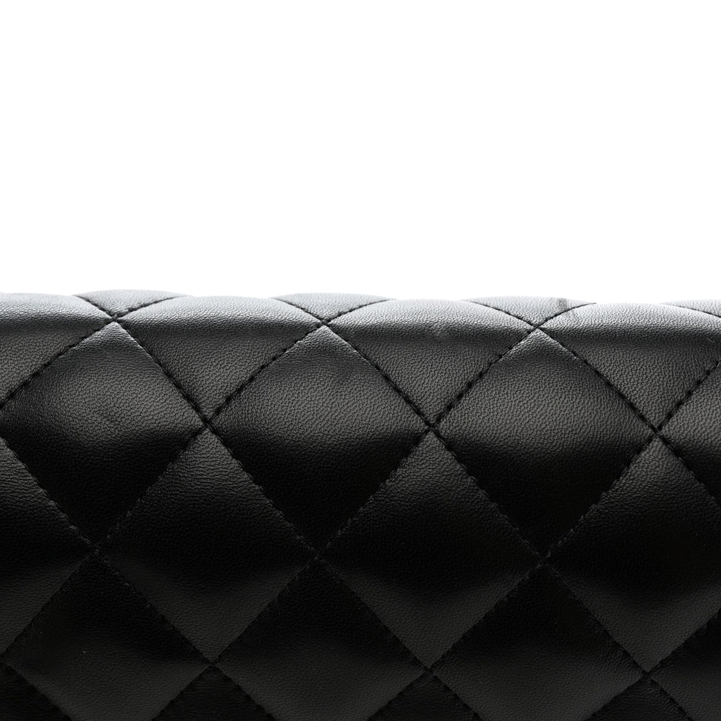 Chanel Lambskin Quilted Jumbo Double Flap Black