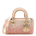 Christian Dior Satin Crystal Sequins Embroidered Micro Lady D-Joy Pink