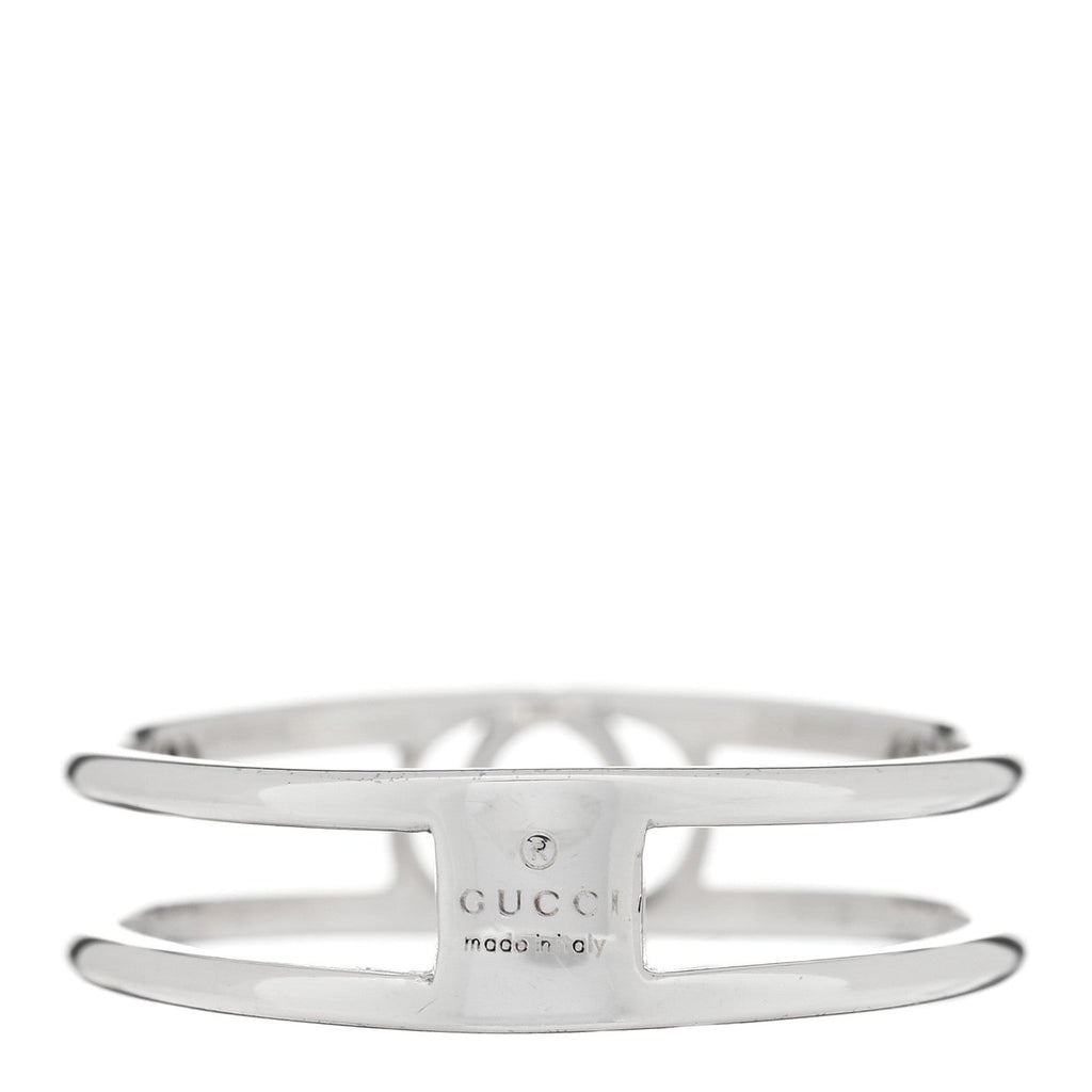 Gucci Sterling Silver 6mm Interlocking G Open Band Ring 61 9.5