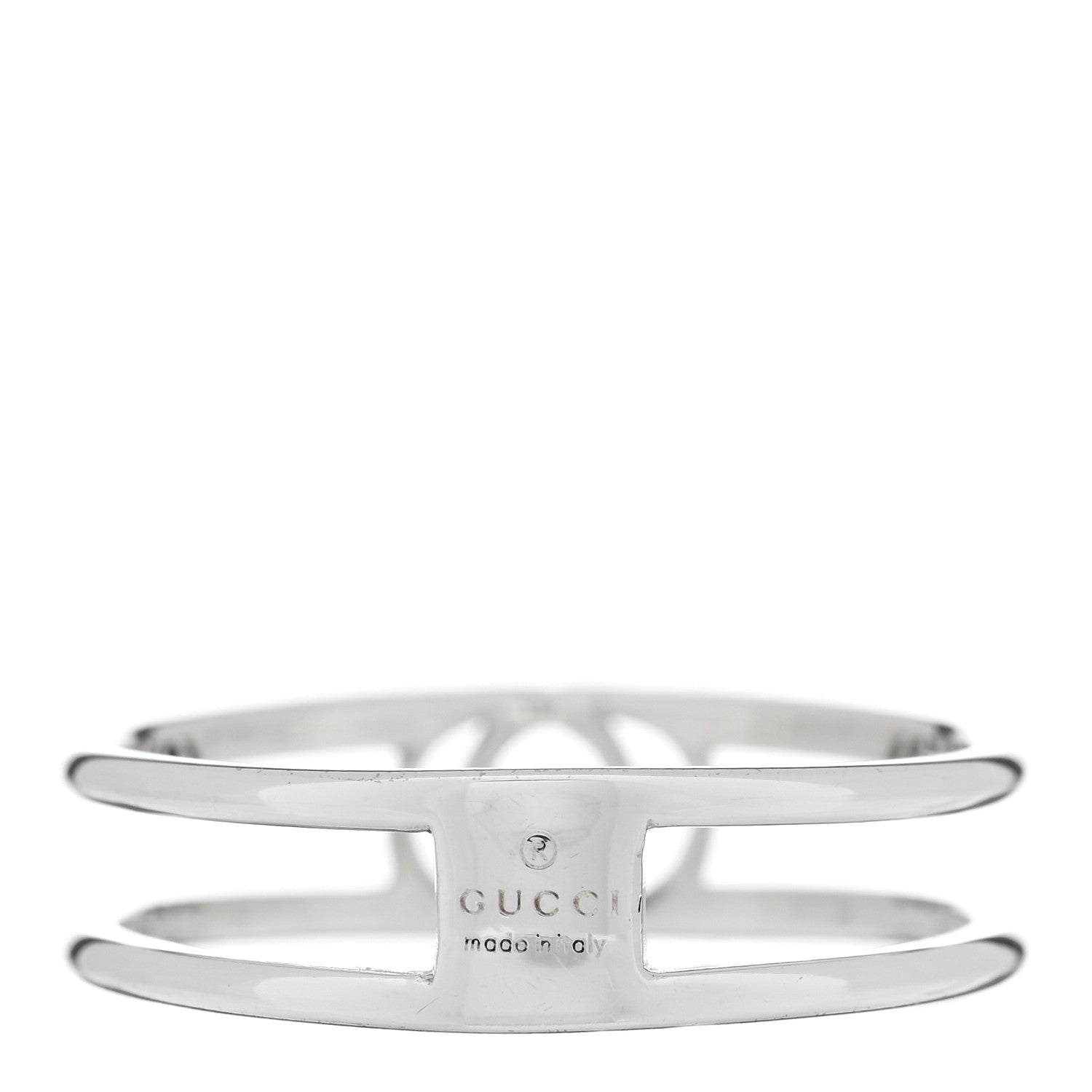 Gucci Sterling Silver 6mm Interlocking G Open Band Ring 61 9.5