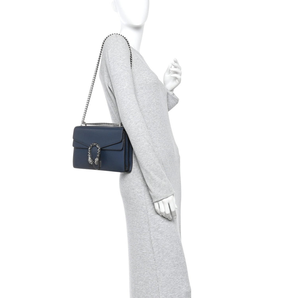 Gucci Dollar Calfskin Crystal Small Dionysus Shoulder Bag Blue Agata Montana Sapphire
