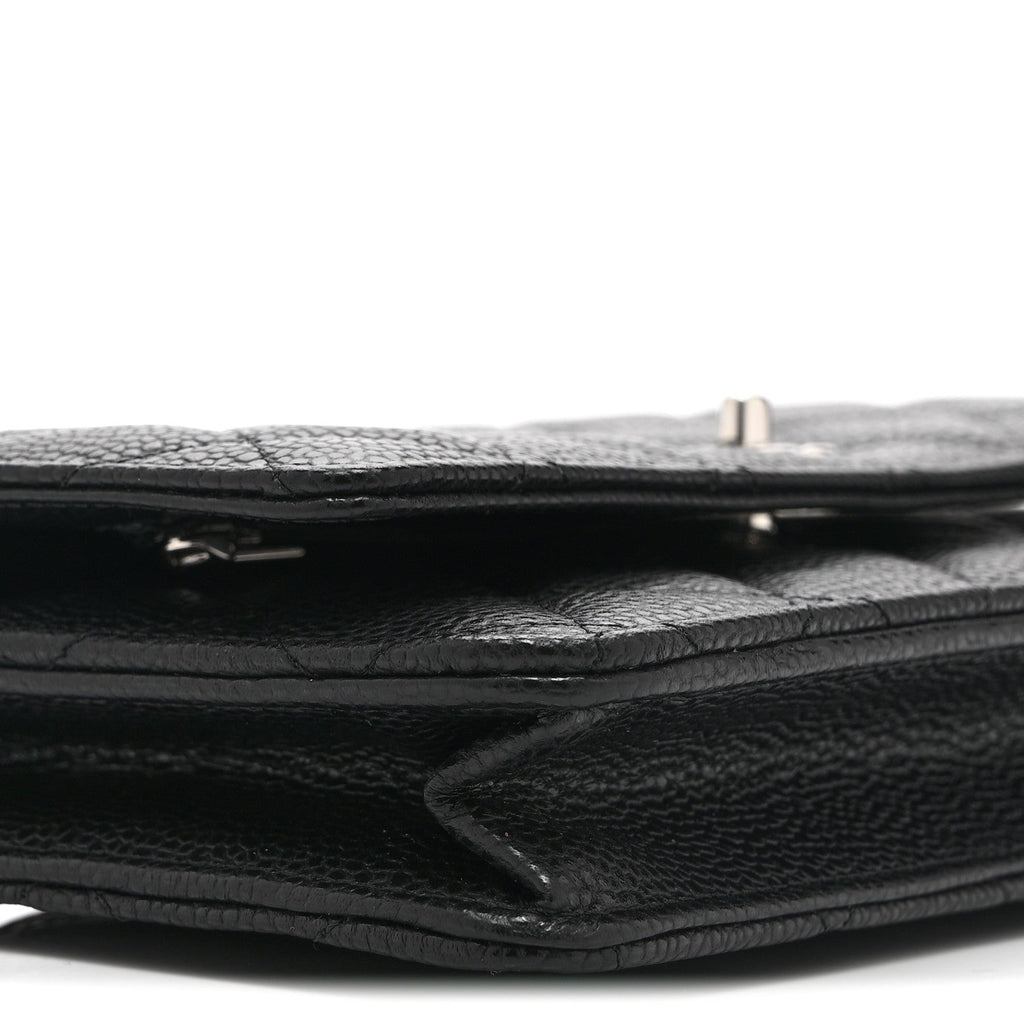 Chanel Caviar Quilted CC Turnlock Wallet On Chain WOC Black