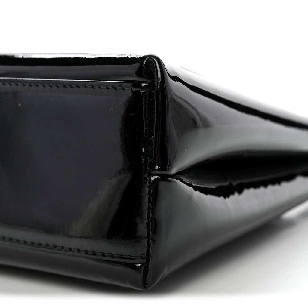Chanel Patent Small Kelly Flap Bag Black