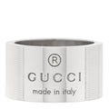 Gucci Sterling Silver 12mm Trademark Wide Band Ring 54 6.75