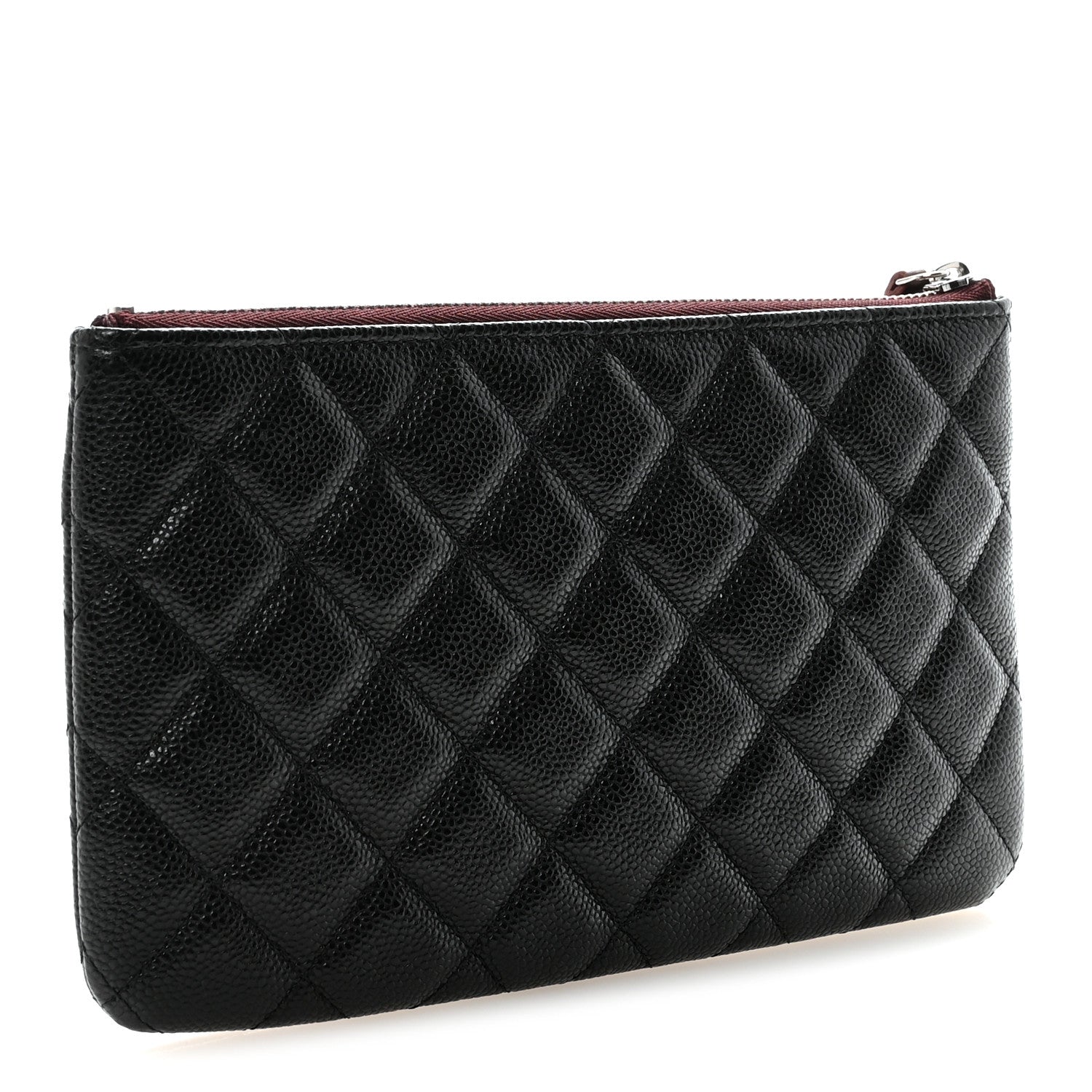 Caviar Quilted Cosmetic Case Black