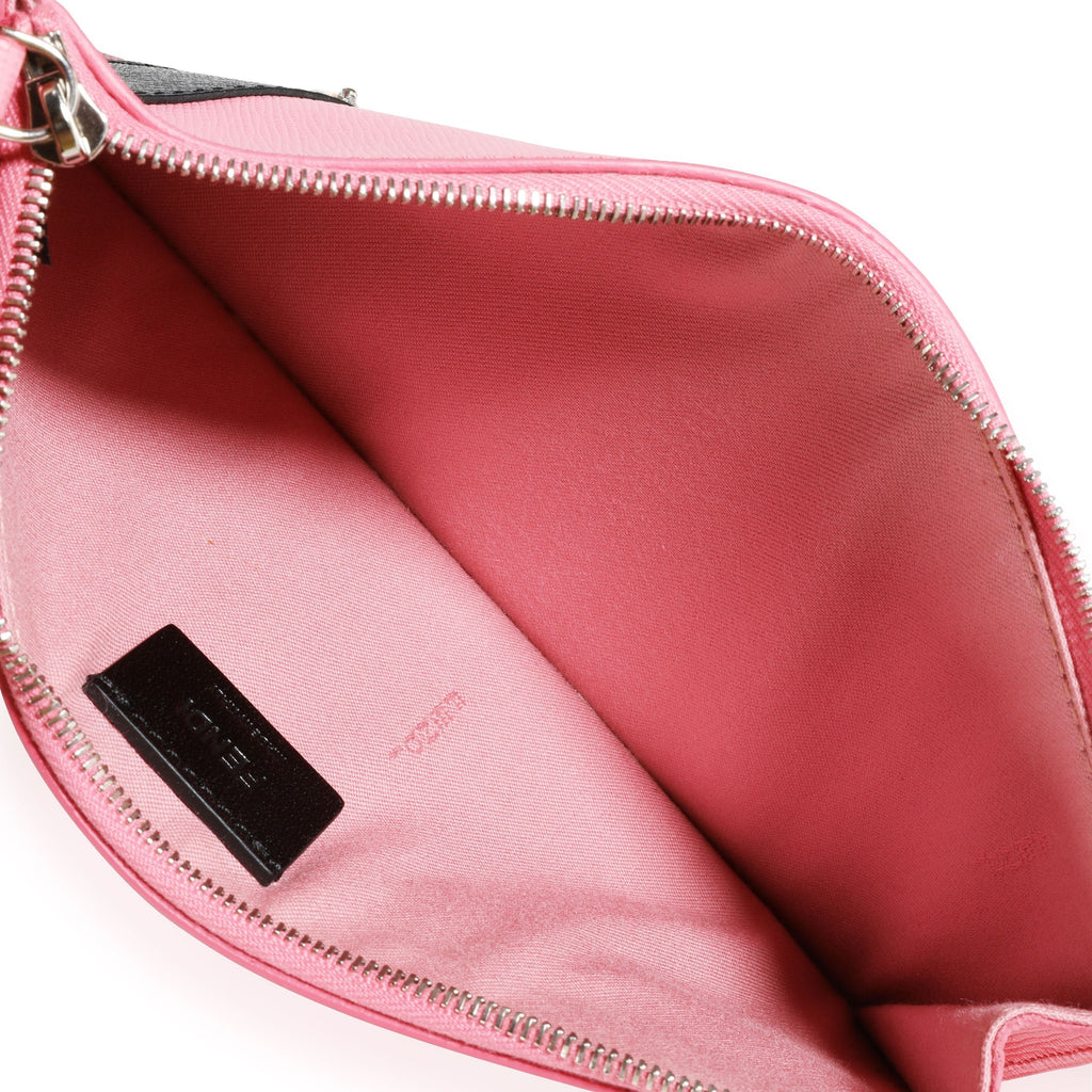 FENDI Pink Vitello Elite Monster Clutch