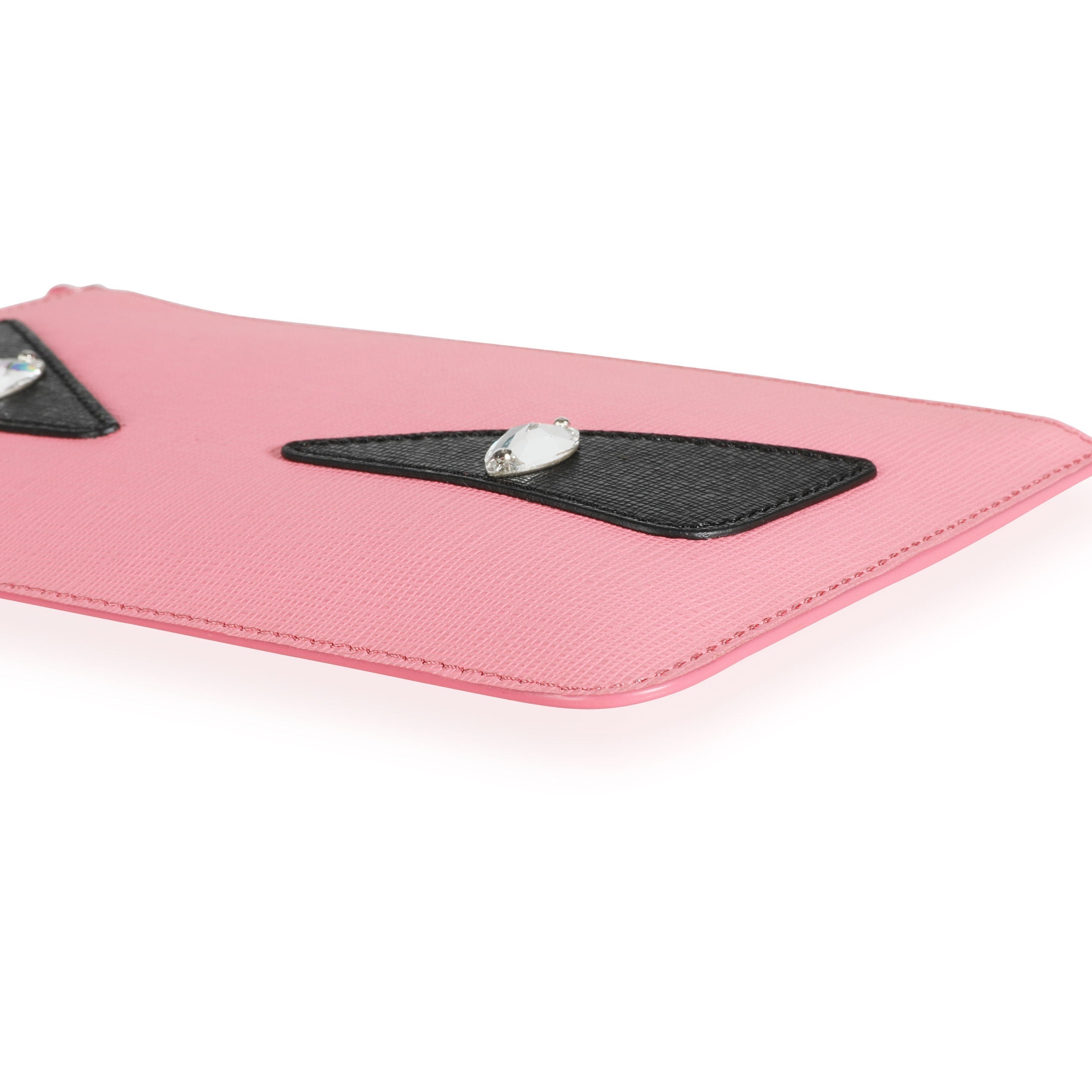FENDI Pink Vitello Elite Monster Clutch